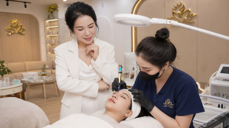 Phun hạt Ombre chân mày tại Sunrise Beauty